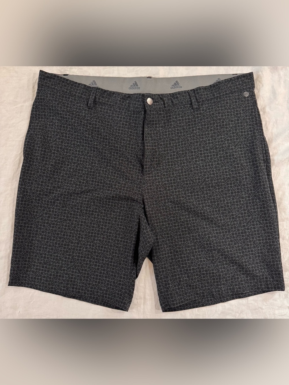 Adidas Golf Ultimate365 Allover Print Geometric Shorts Grey 40